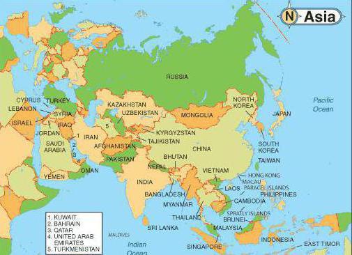Zemlje Azije i njihovi glavni gradovi, poznati diljem svijeta